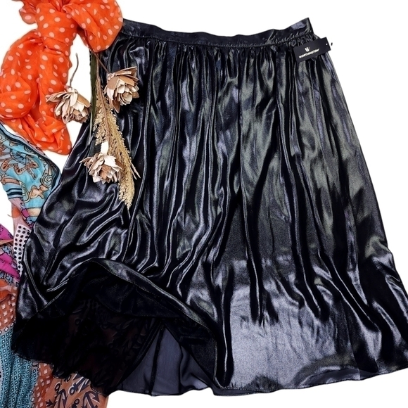 New Worthington Charcoal Silver Skirt Sz 14 - Picture 4 of 12